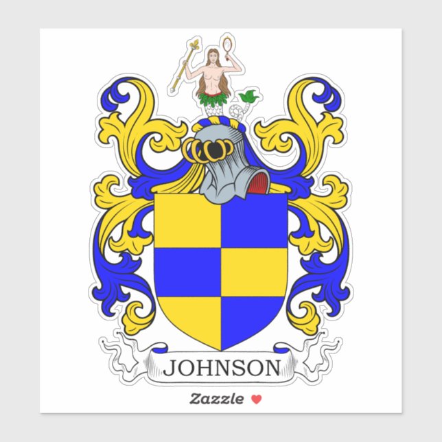 Johnson Familienwappen Aufkleber (Blatt)