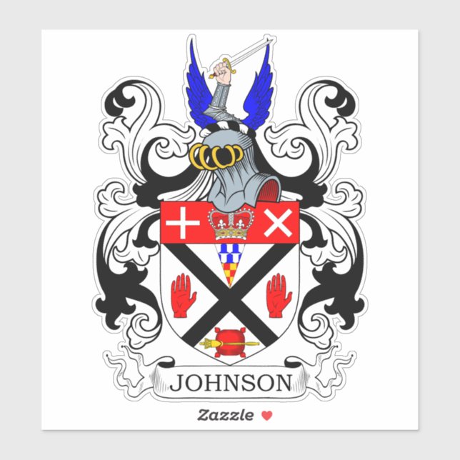 Johnson Familienwappen Aufkleber (Blatt)