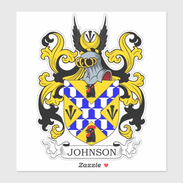 Johnson Familienwappen Aufkleber (Blatt)