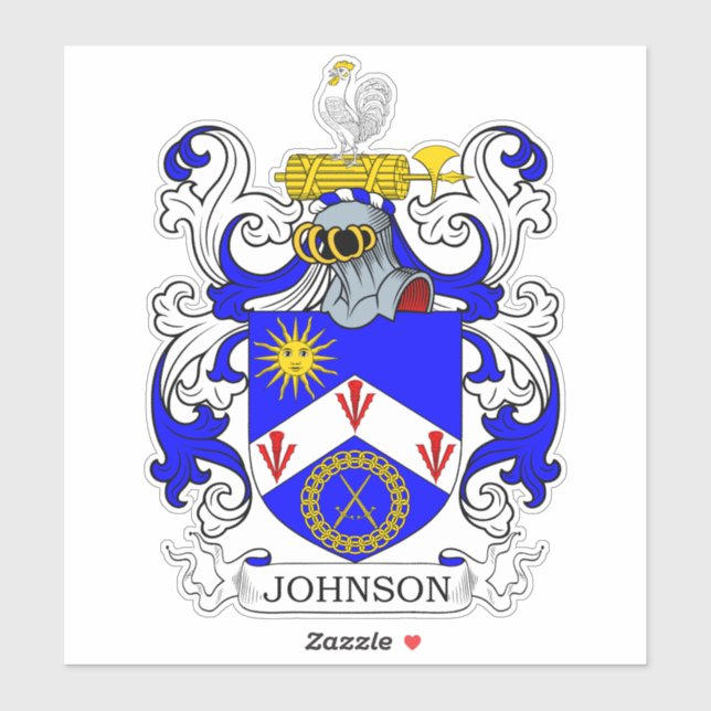 Johnson Familienwappen Aufkleber (Blatt)