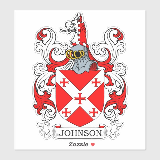 Johnson Familienwappen Aufkleber (Blatt)
