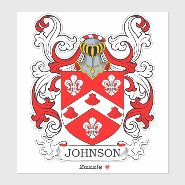 Johnson Familienwappen Aufkleber (Blatt)
