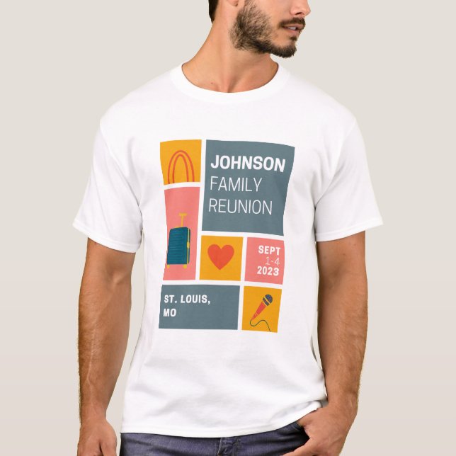Johnson Family Wiedersehen Block Design T-Shirt (Vorderseite)