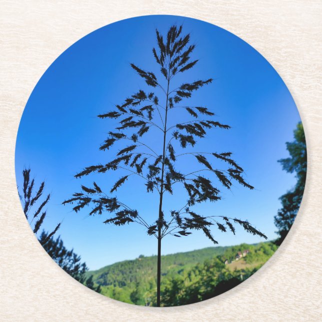 Johnson Grass Runder Pappuntersetzer (Vorderseite)