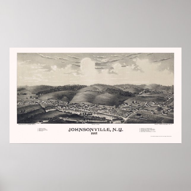 Johnsonville, NY Panoramic Map - 1887 Poster (Vorne)