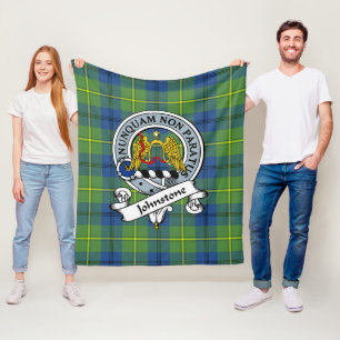 Johnston Ancient Clan Abzeichen Tartan Kariert Fleecedecke