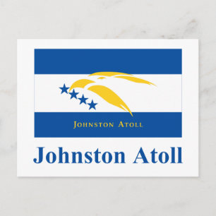 Johnston Atoll Flag mit Namen Postkarte