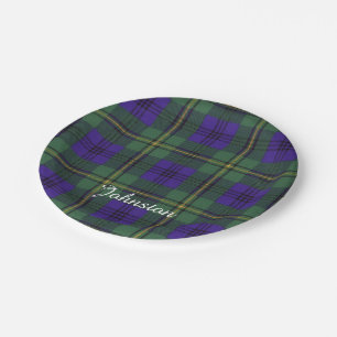Johnston-Clan karierter schottischer Tartan Pappteller