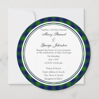 Johnston Scottish Wedding Round Einladung