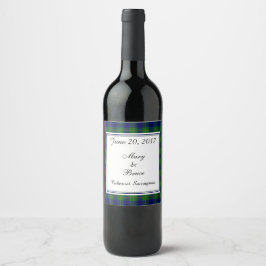 Johnston Scottish Wedding Wine Label Weinetikett