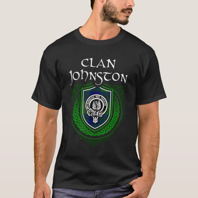 Johnston Surname Scottish Clan Tartan Long Sleeve T-Shirt (Vorderseite)