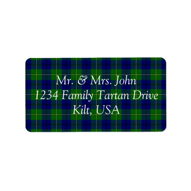 Johnston Tartan Label Adressaufkleber (Vorne)