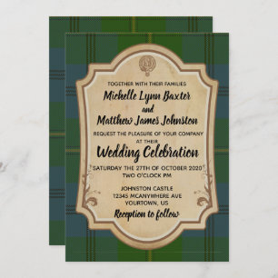 Johnston Tartan Wedding Einladung
