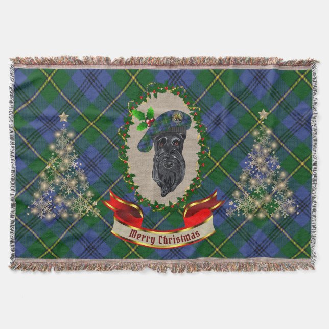 Johnstone Scottie Dog Christmas Throw Blanket Decke (Vorderseite)