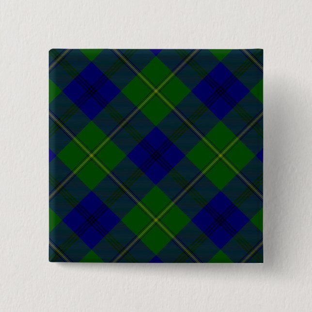 Johnstone tartan blue kariert button (Vorderseite)