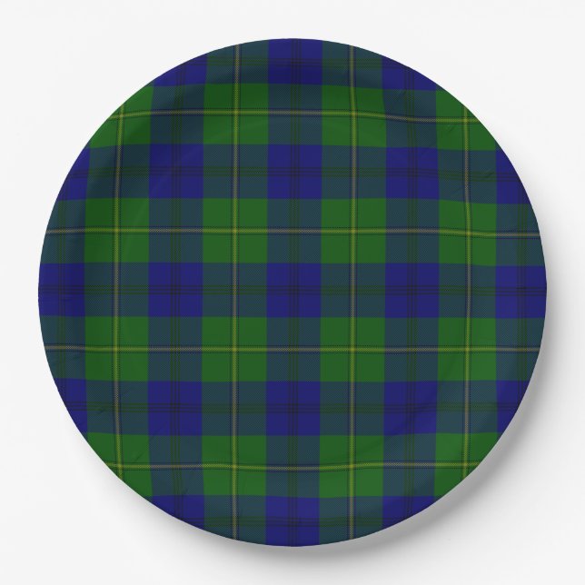 Johnstone tartan blue kariert pappteller (Vorderseite)