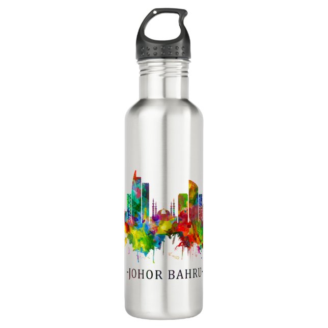 Johor Bahru Malaysia Skyline Edelstahlflasche (Vorderseite)