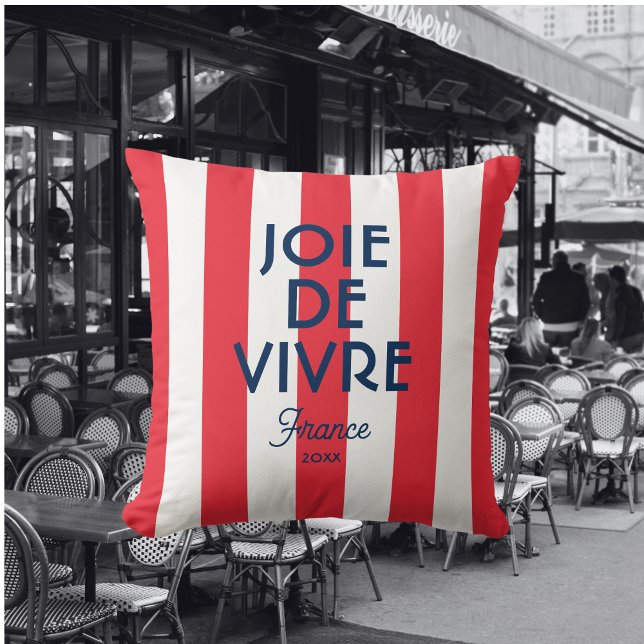 Joie De Vivre France Red Cabana Stripe Französisch Kissen (Von Creator hochgeladen)