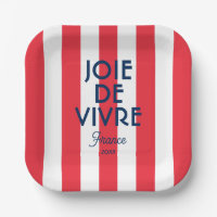 Joie De Vivre France Red Cabana Stripe Französisch