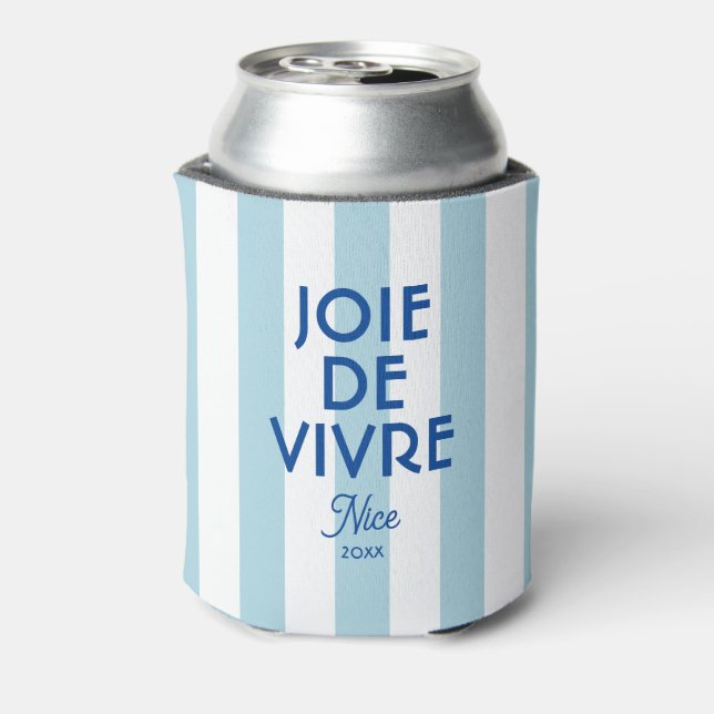 Joie De Vivre Nice Blue Cabana Stripe Französisch Dosenkühler (Kanne Rückseite)