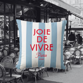 Joie De Vivre Paris French Blue Cabana Stripe Kissen
