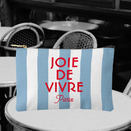 Joie De Vivre Paris French Blue Cabana Stripe Zubehörtasche