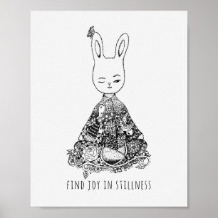 Join in Stillness Bunny Rabbit Yoga Meditation Poster