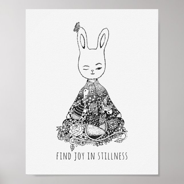 Join in Stillness Bunny Rabbit Yoga Meditation Poster (Vorne)
