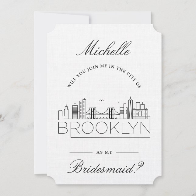 Join Me in Brooklyn | Brautparty Request Einladung (Vorderseite)
