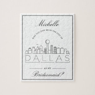 Join Me in Dallas Bridesmaid Anfrage Jigsaw Puzzle