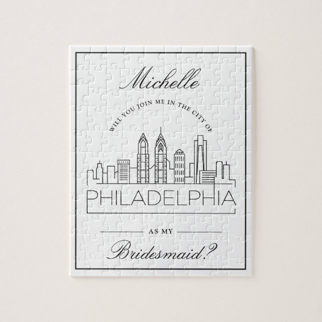 Join Me in Philadelphia Bridesmaid Request Jigsaw Puzzle (Vertikal)