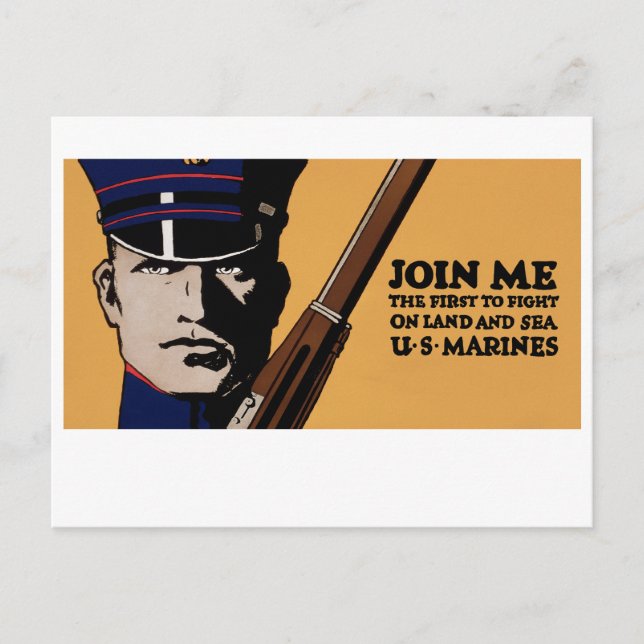 Join Me ~ US Marines Postkarte (Vorderseite)