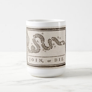 Join oder Die Rattlesnake: Cartoon Benjamin Frankl Kaffeetasse
