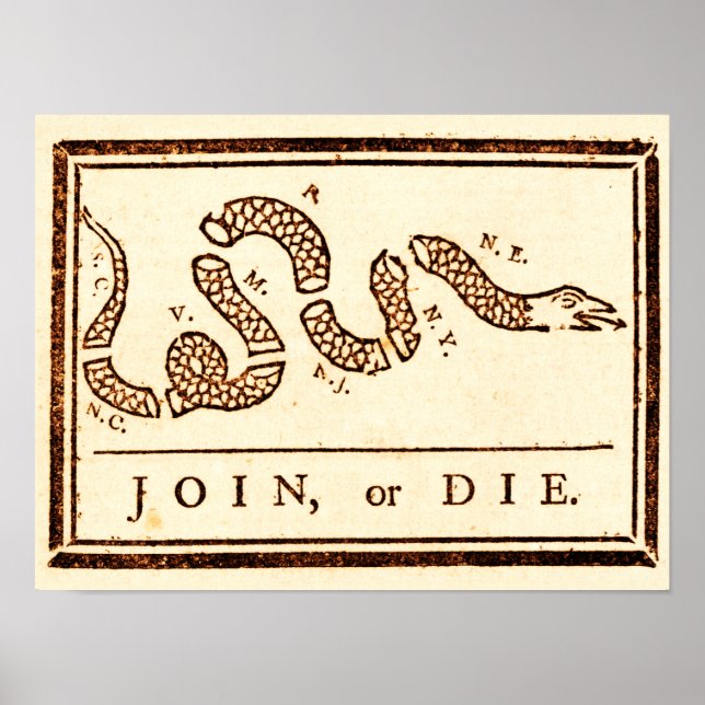 Join or Die Vintage Poster (Vorne)