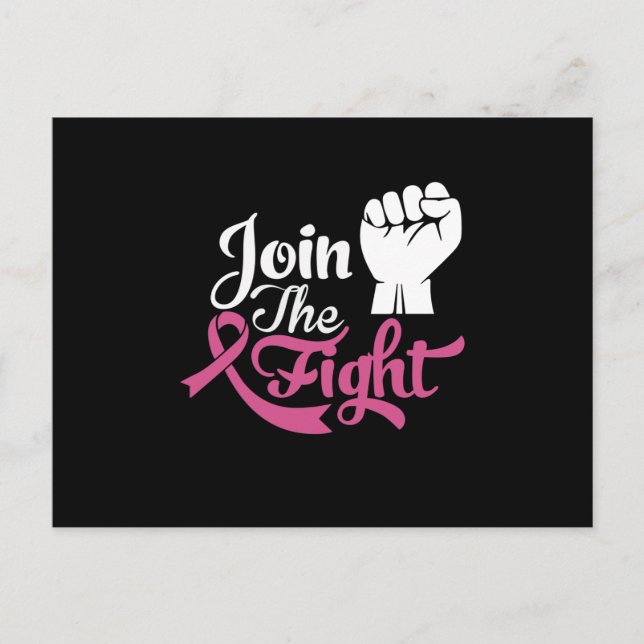 Join The Fight Family Matching Breast Cancer Gift Postkarte (Vorderseite)