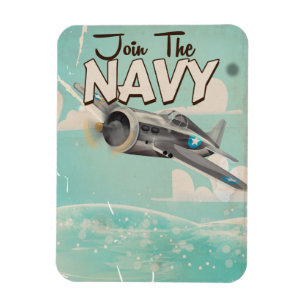 Join the Navy Vintage Poster Magnet