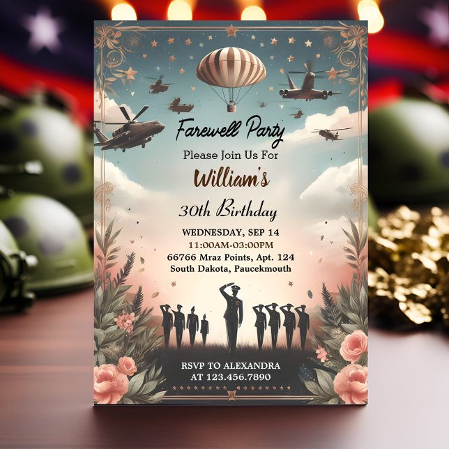 Join Travel Überraschung Globe Farewell 30. Geburt Einladung (Von Creator hochgeladen)