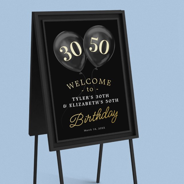 Joint Birthday Party Welcome Sign Foil Print Foliendrucke (Von Creator hochgeladen)