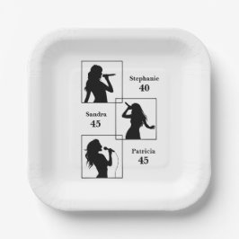 Joint Birthday Triple the Fun Minimalist Black Pappteller