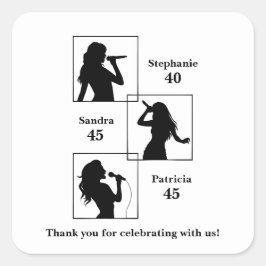 Joint Birthday Triple the Fun Minimalist Black Quadratischer Aufkleber