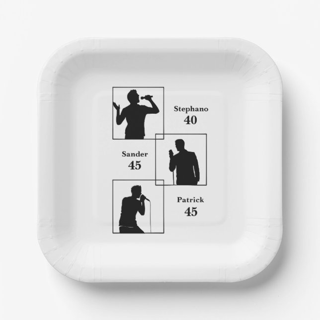 Joint Birthday Triple the Fun Minimalist White Pappteller (Vorderseite)