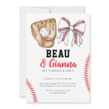 Joint Combined Birthday Party Invitation Boy Girl