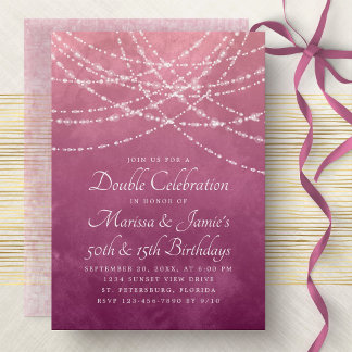 Joint Double String Lights Dusty Girls Pink Einladung