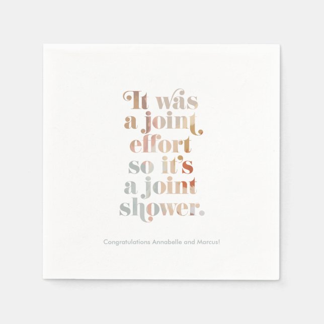 Joint Effort Couple's Baby Shower Napkins Serviette (Vorderseite)