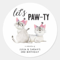 Joint Twins Birthday Cats Gastgeschenk
