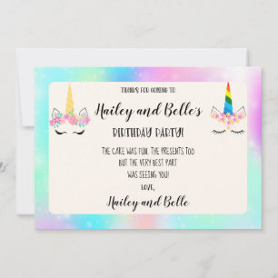 Joint Unicorn Geburtstag Dankeschön Karte