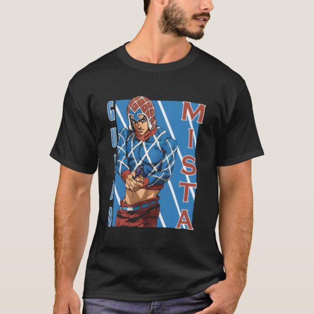 Jojo Teil 5 Golden Wind Guido Mista Six Bullets Po T-Shirt (Vorderseite)