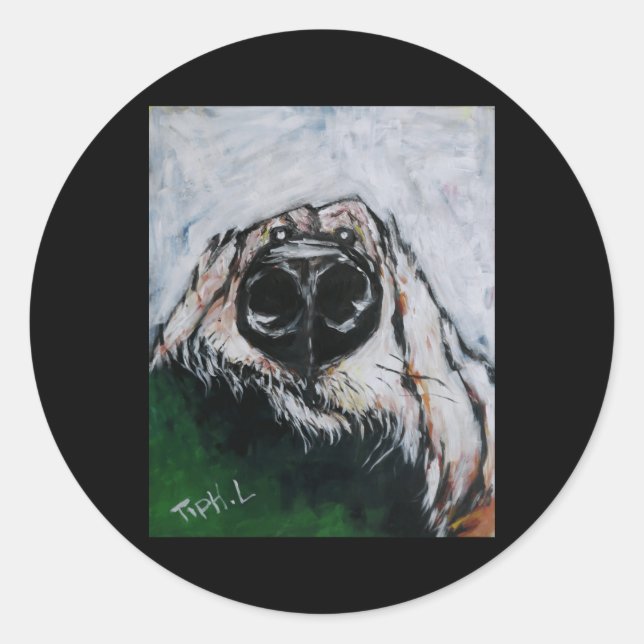 Jojo The Dog Runder Aufkleber (Vorderseite)