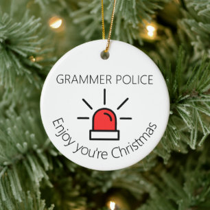 Joke Grammar Polizeigeheimnis santa Geschenk Keramik Ornament