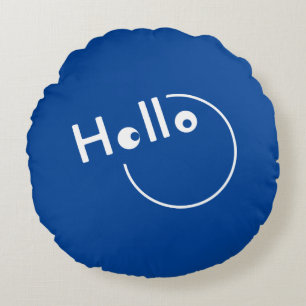 Joke Hello Moving White Fun Typografie Faces Rundes Kissen